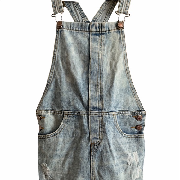 Forever 21 Girls Ripped Acid Wash Overall sz 11/12 - Picture 1 of 16